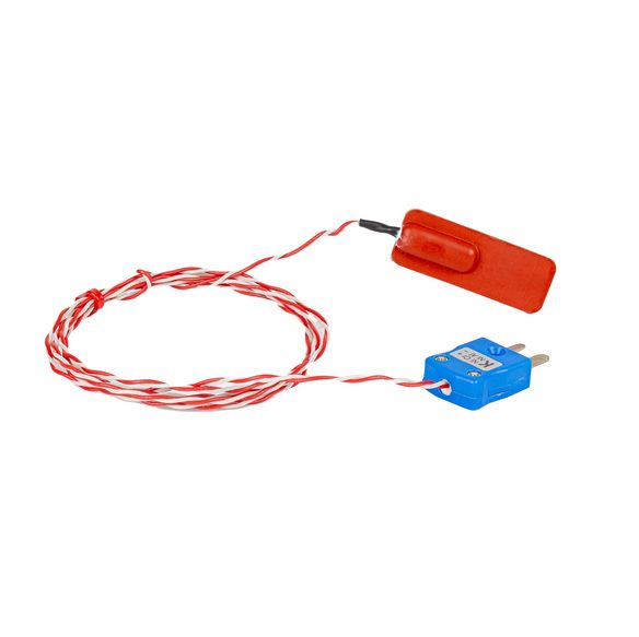 Silicone Rubber Patch Thermocouple, PFA Twin Twisted, Type K JIS with Miniature Plug Termination