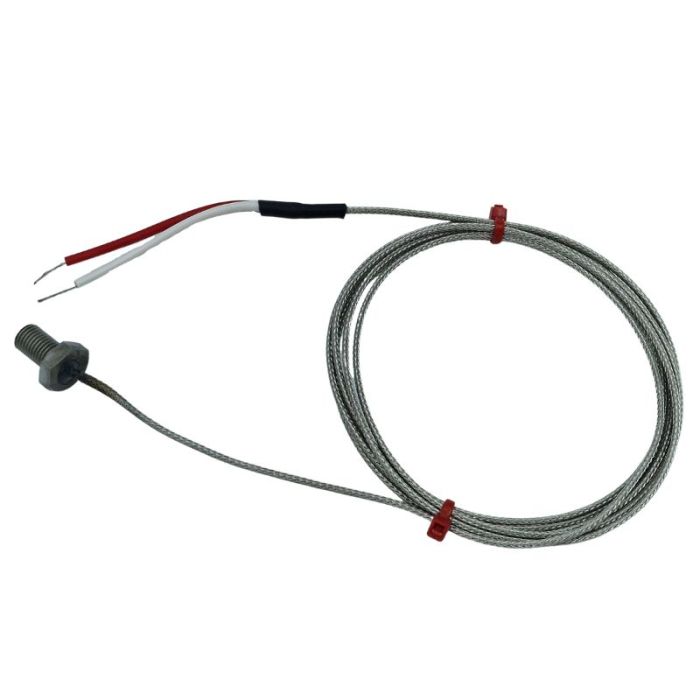 Bolt Thermocouple, Glassfibre Stainless Steel Over Braided Cable