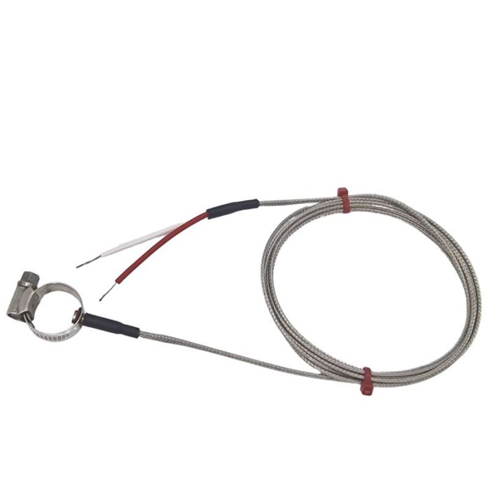 Pipe Surface Thermocouple, Glassfibre stainless steel overbraid 