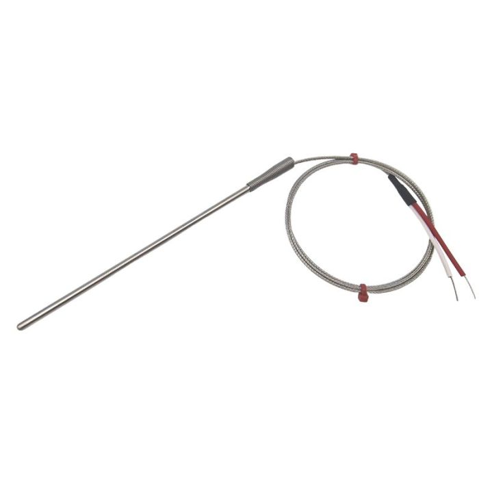 General Purpose Thermocouple Probe, Glassfibre insulated Cable with Stainless Steel Over-Braid - Type K JIS with Bare Tails Termination