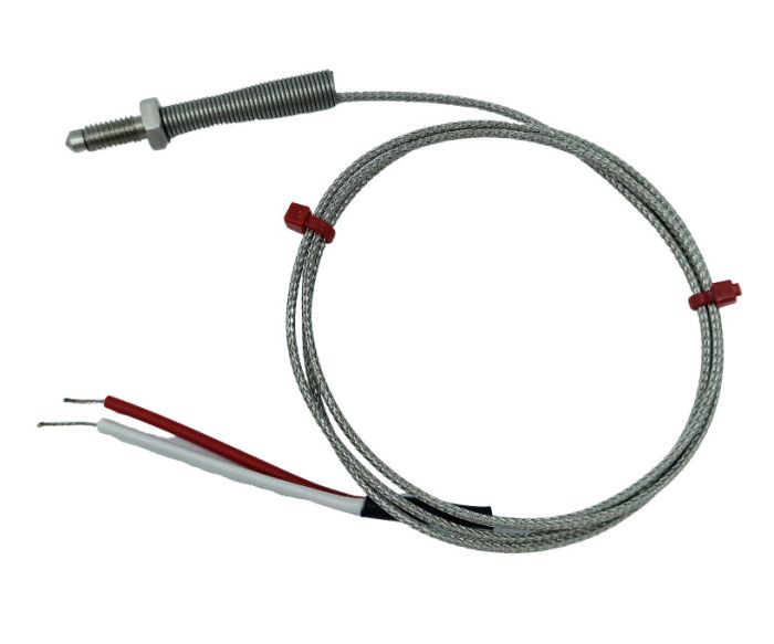 Nozzle Thermocouple, Glassfibre insulated Cable with Stainless Steel Over-Braid - Type K JIS with Bare Tails Termination