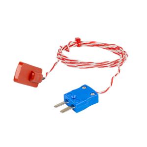 Silicone Rubber Patch Thermocouple PFA Twin Twisted With Miniature Plug Termination - Type K JIS - 1m