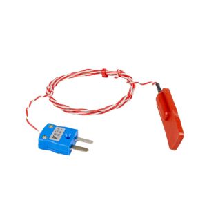 Silicone Rubber Patch Thermocouple PFA Twin Twisted With Miniature Plug Termination - Type K JIS - 2m