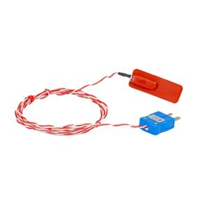 Silicone Rubber Patch Thermocouple PFA Twin Twisted With Miniature Plug Termination - Type K JIS - 5m