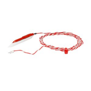 Silicone Rubber Patch Thermocouple PFA Twin Twisted With Bare Tails Termination - Type K JIS - 1m