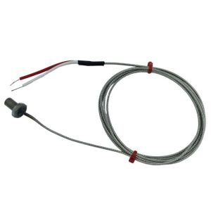 Bolt Thermocouple, Glassfibre Stainless Steel Over Braided Cable - JIS Type K- M8x1mm thread pitch - 25mm bolt size