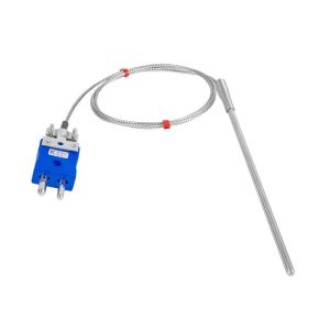 General Purpose Thermocouple Probe, Glassfibre insulated Cable with Stainless Steel Over-Braid - Type K JIS with Standard Plug Termination - 2m Length