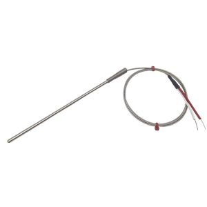 General Purpose Thermocouple Probe, Glassfibre insulated Cable with Stainless Steel Over-Braid - Type K JIS with Bare tails Termination - 1m Length