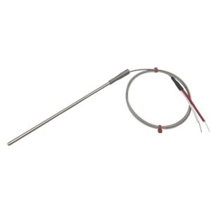 General Purpose Thermocouple Probe, Glassfibre insulated Cable with Stainless Steel Over-Braid - Type K JIS with Bare tails Termination - 2m Length