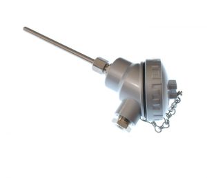 Pt100 4 wire class B Resistance Thermometer, Compact KNS Head With 1/2"BSP x 6mm fitting with 100mm Probe Length